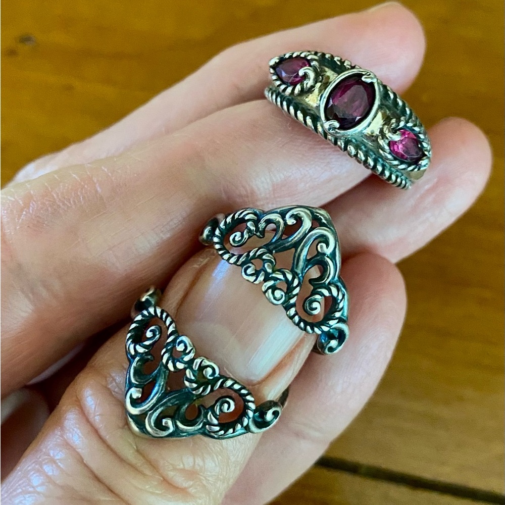 Carolyn Pollack Signature Possibilities Rhodolite Gemstone Insert + Guard Ring - Picture 4 of 12